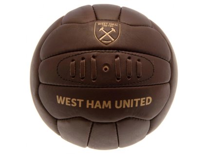 Futbalová lopta West Ham United FC, retro, pravá koža, veľ. 5