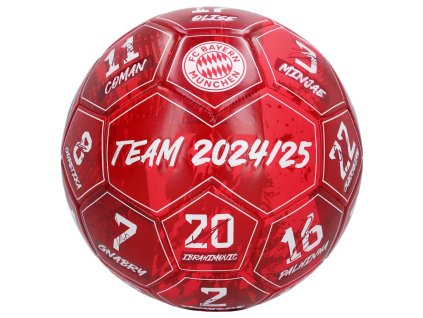 Futbalová lopta FC Bayern Mníchov, červená, veľ. 5