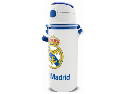 Fľaša Real Madrid FC, biela, hliníková, 600 ml