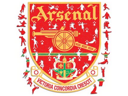 Drevené puzzle Arsenal FC, retro znak, 150 ks