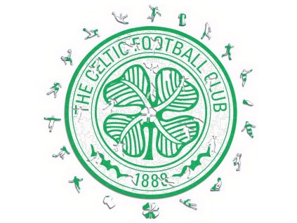 Drevené puzzle Celtic FC, znak klubu, 150 ks