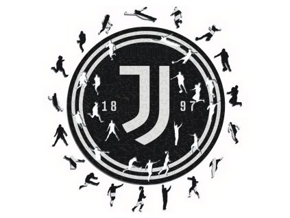 Drevené puzzle Juventus FC, znak klubu, 150 ks