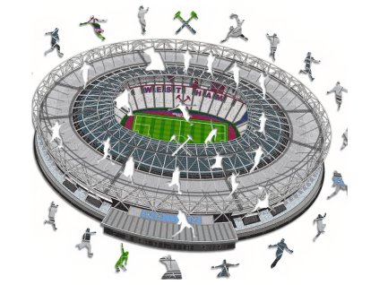 Drevené puzzle West Ham United FC, štadión, 500 ks