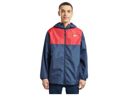 Bunda Arsenal, červeno-modrá, kapucňa, zapínanie na zips (Veľkosť XXL)