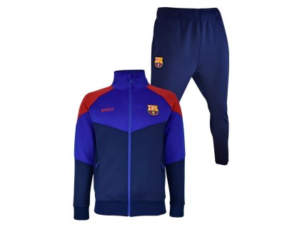 Detská športová súprava FC Barcelona, modrá/červená, zips (Veľkosť 13-14 r)