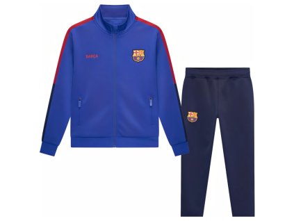 Detská športová súprava FC Barcelona, modrá/navy, zips (Veľkosť 13-14 r)