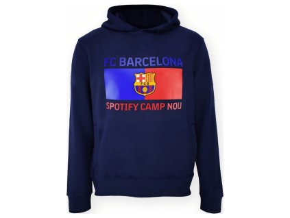 Detská mikina FC Barcelona s kapucňou, Camp Nou, tmavomodrá (Veľkosť 13-14 r)