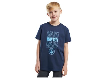 Detské tričko Manchester City, námornícka modrá, znak, bavlna (Veľkosť 13-14 r)