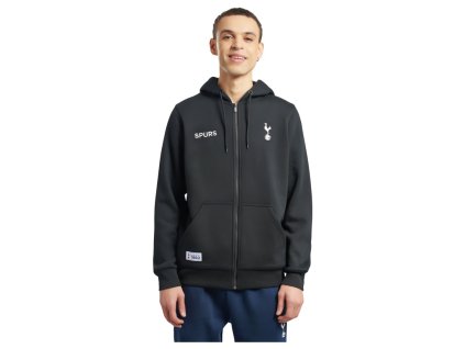 Mikina Tottenham Hotspur, čierna, zips, kapucňa (Veľkosť XXL)
