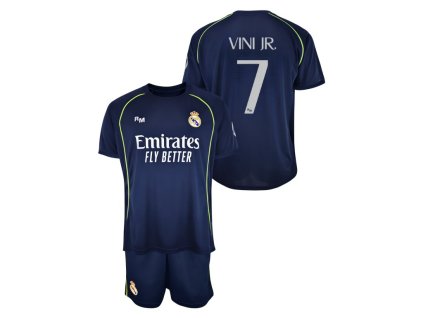 Detský dres Real Madrid 25/26, Vini Jr 7, replika, dres+šortky (Veľkosť 13-14 r)