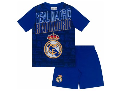 Detské pyžamo Real Madrid, modré, tričko, šortky (Veľkosť 13-14 r)