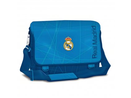 Modrá taška Real Madrid FC cez rameno, 34x25x11cm, polstrovaná