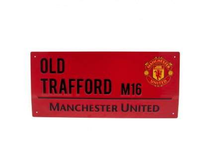 Plechová Cedula Manchester United FC, červená, lakovaná, 40x18cm