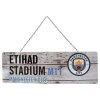 Plechová ceduľa Manchester City FC, rustikálna, 40x18 cm