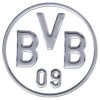Štýlová Samolepka Borussia Dortmund, Strieborná, 8 cm
