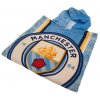 Pončo Manchester City FC s kapucňou, svetlo modré, 60x120 cm