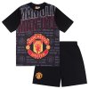 Detské pyžamo Manchester United FC, čierne, bavlna