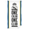 Osuška Real Madrid FC, biela, čierne motto, bavlna, 70x140 cm