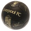 Futbalová lopta Liverpool FC, čierny, zlatý znak, podpisy, vel 5