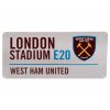 Plechová ceduľa West Ham United FC, biela, 40x18 cm