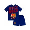 Detské pyžamo FC Barcelona, modré, tričko, šortky (Veľkosť 13-14 r)