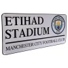 Plechová ceduľa Manchester City FC, strieborná, 40x18 cm