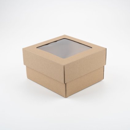 Dárková hnědá krabička se samostatným dnem a víkem