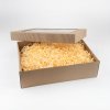krabice s okenkem a papirovou vypln do krabic drevita vlna