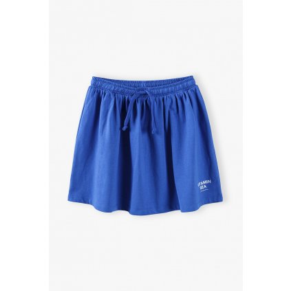 Modrá krátka sukňa pre dievčatá s gumičkou v páse a viazaním na šnúrku 5.10.15.kids