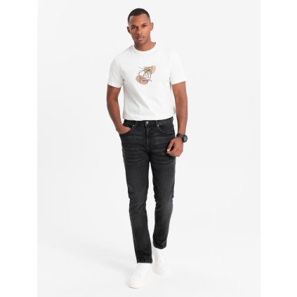 slo pl Spodnie meskie jeansowe SLIM FIT czarne V1 OM PADP 0110 123715 6