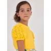 Bavlnené žlté tričko pre dievčatá Mayoral