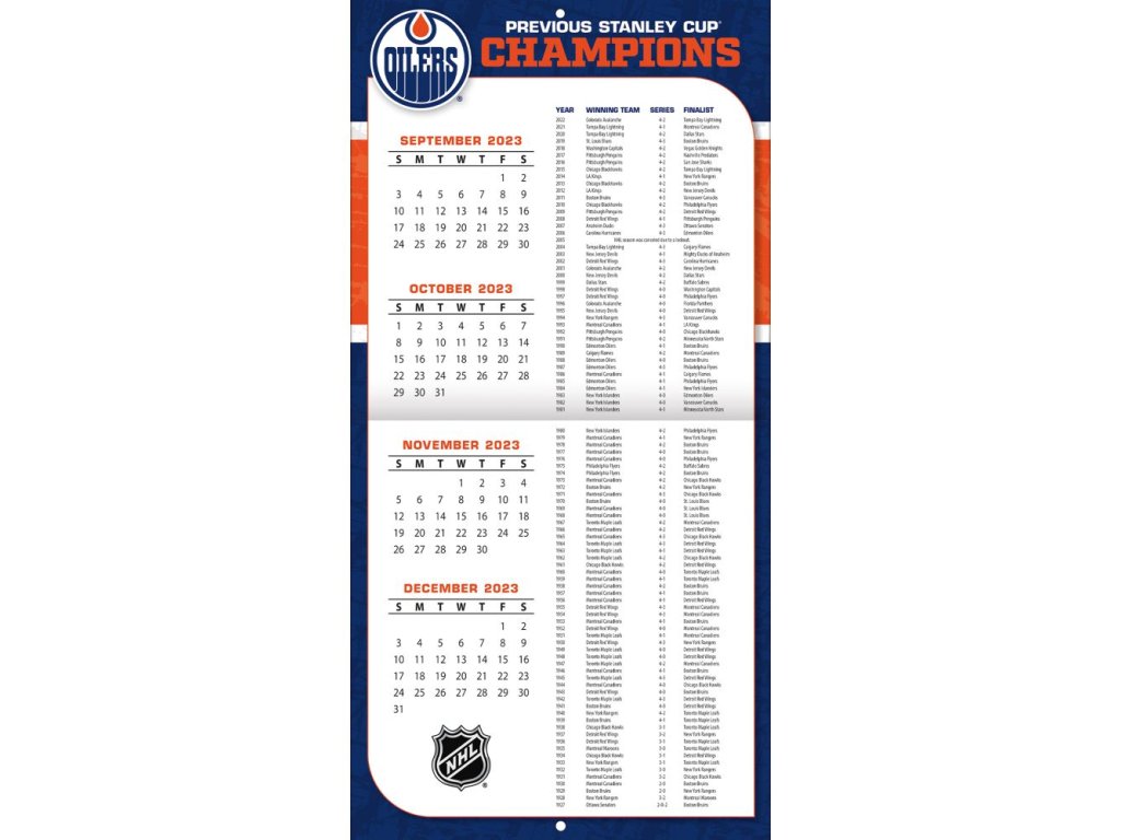 Kalendář Edmonton Oilers 2024 Wall Calendar FandaNHL.cz