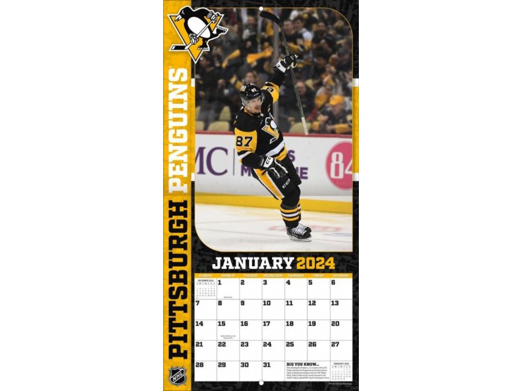 Kalendář Pittsburgh Penguins Sidney Crosby 87 2024 Wall Calendar FandaNHL.cz