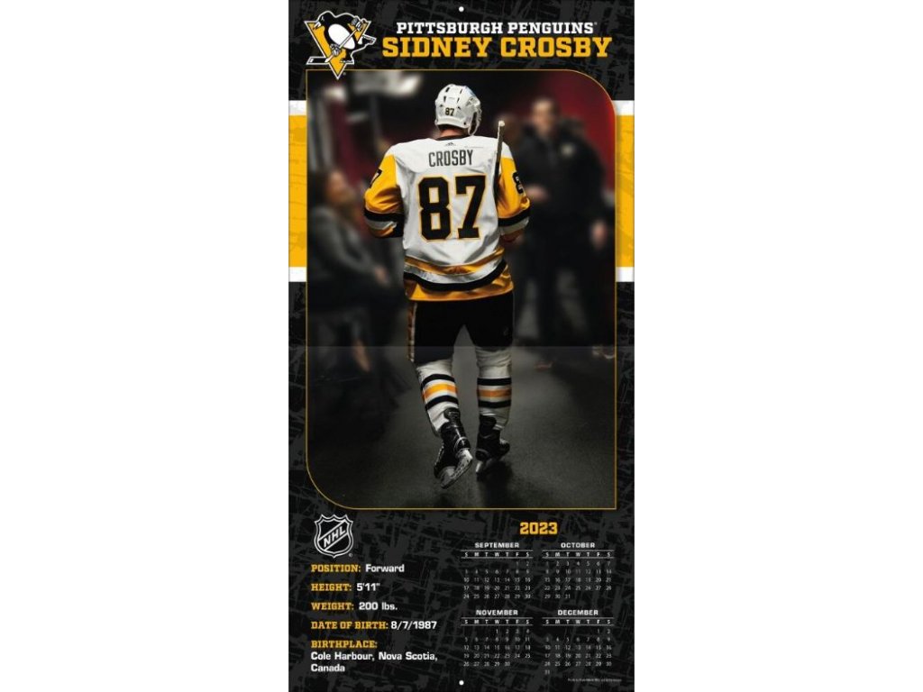 Kalendář Pittsburgh Penguins Sidney Crosby 87 2025 Wall Calendar