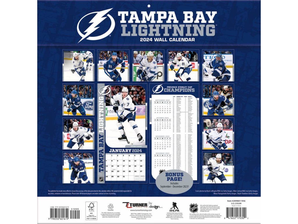 Kalendář Tampa Bay Lightning 2024 Wall Calendar FandaNHL.cz