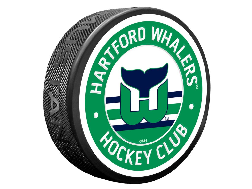 Puk Hartford Whalers Green Vintage Striped Textured Puck