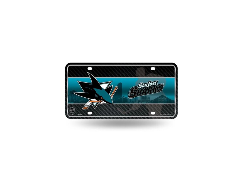 Cedule San Jose Sharks NHL Metal License Plate Auto Tag
