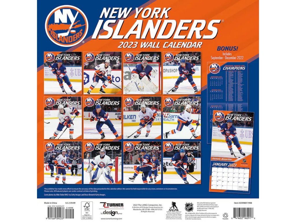 Kalendář New York Islanders 2023 Wall Calendar FandaNHL.cz