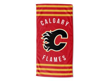 Plážová Osuška Calgary Flames Striped Beach Towel