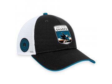 Pánská kšiltovka San Jose Sharks Draft 2023 Podium Trucker Adjustable Authentic Pro