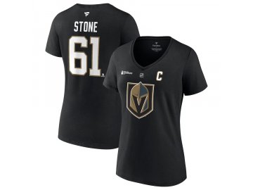 Dámské tričko Vegas Golden Knights NHL Mark Stone 2023 Stanley Cup Champions Authentic Stack Player Name & Number V-Neck