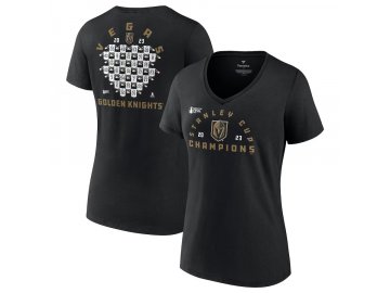 Dámské tričko Vegas Golden Knights 2023 Stanley Cup Champions Jersey Roster V-Neck