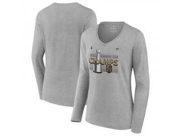 Dámské tričko Vegas Golden Knights 2023 Stanley Cup Champions Locker Room Long Sleeve V-Neck