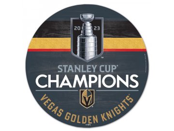 Dřevěná plaketa Vegas Golden Knights 2023 Stanley Cup Champions 14" Round Wood Sign