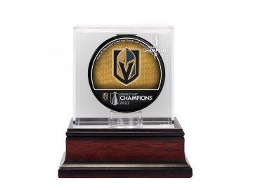 Akrylátová vytrínka na puk Vegas Golden Knights 2023 Stanley Cup Champions Authentic Mahogany Hockey Puck Logo Display Case