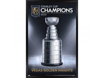 Zarámovaný plakát Vegas Golden Knights 2023 Stanley Cup Champions 24.25" x 35.75" Framed Logo Poster