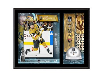 Sběratelská plaketa - koláž Vegas Golden Knights 2023 Stanley Cup Champions 12'' x 15'' Sublimated Plaque with Game-Used Ice from the 2023 Stanley Cup Final - Limited Edition of 500