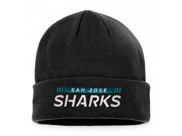 Zimní čepice San Jose Sharks Authentic Pro Game & Train Cuffed Knit Black