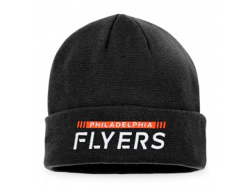 Zimní čepice Philadelphia Flyers Authentic Pro Game & Train Cuffed Knit Black