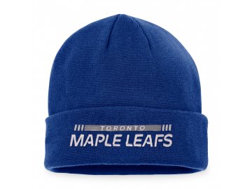 Zimní čepice Toronto Maple Leafs Authentic Pro Game & Train Cuffed Knit Blue Cobalt